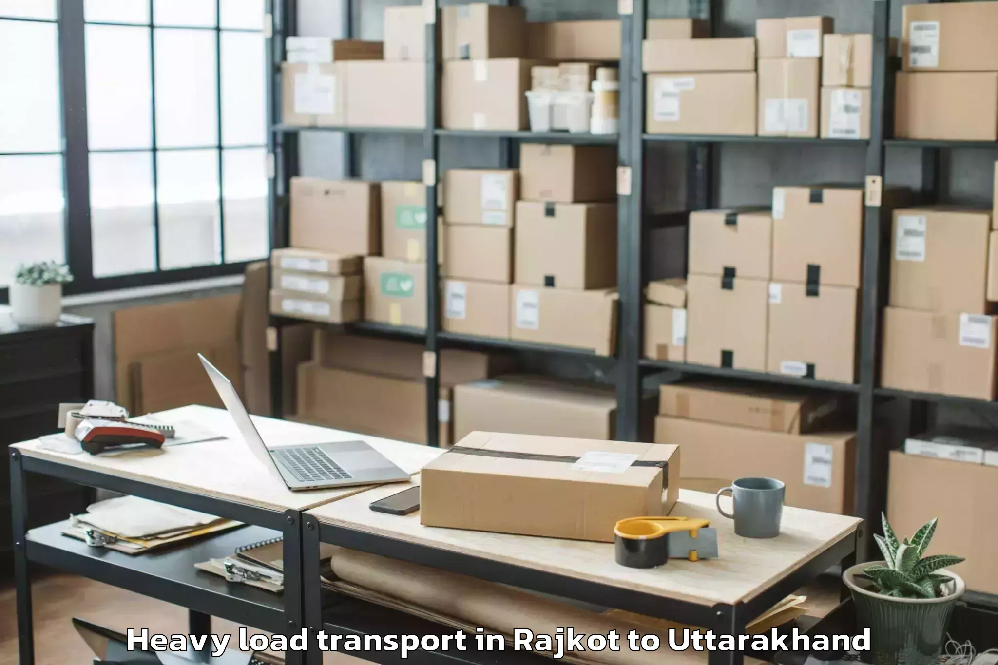 Book Rajkot to Thalisain Heavy Load Transport Online